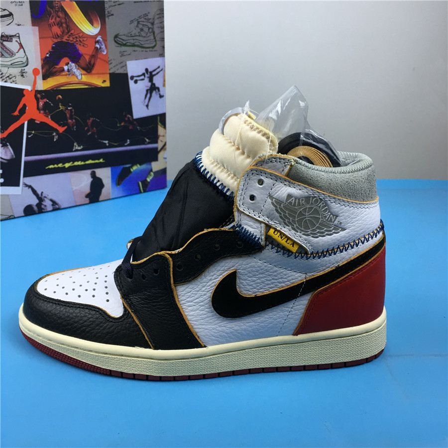 Union x Air Jordan 1 Retro High OG NRG Black White Red Shoes